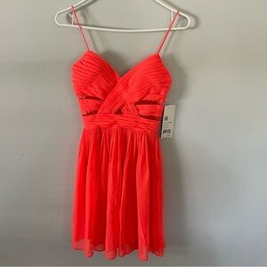 Hailey Logan by Adrianna Papell Neon Cutout Strappy Dress women’s 1/2 NWT